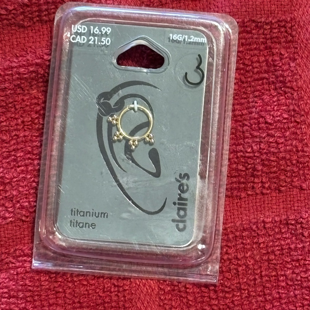 Titanium Silver‎ Cartilage Earring Piecing 16G 1.2mm